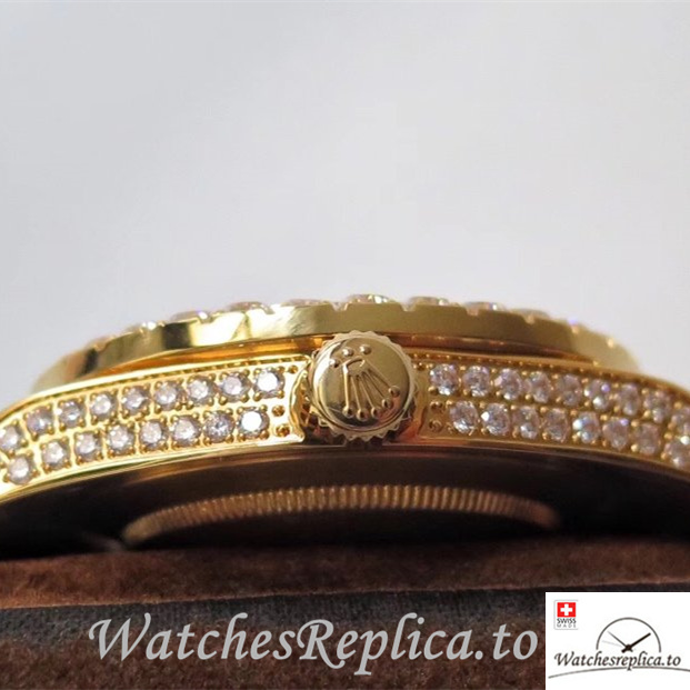 Swiss Rolex Day Date Replica Yellow Gold strap 40MM - WatchesReplica.is