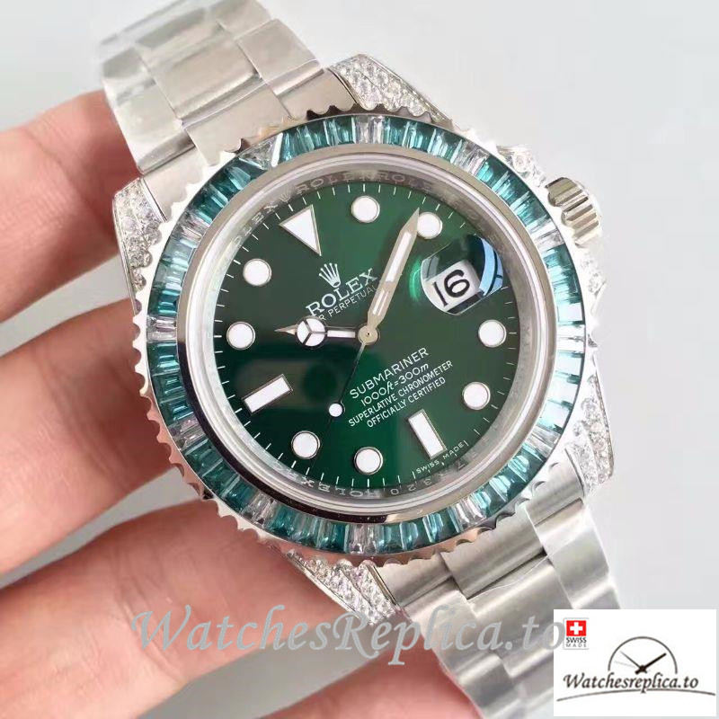 Swiss Rolex Submariner Date Replica 116610LV 002 Silver Strap 40MM - WatchesReplica.is