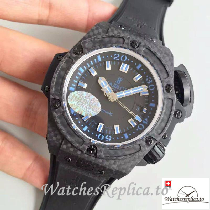 Swiss Hublot King Power Musee Oceanographic Replica 731.QX.1190.GR Black Strap 48MM - WatchesReplica.is