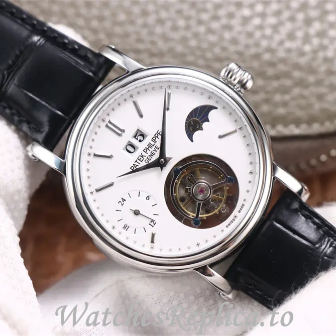 Patek Philippe Replica Complications Leather Rubber strap 42MM - WatchesReplica.is