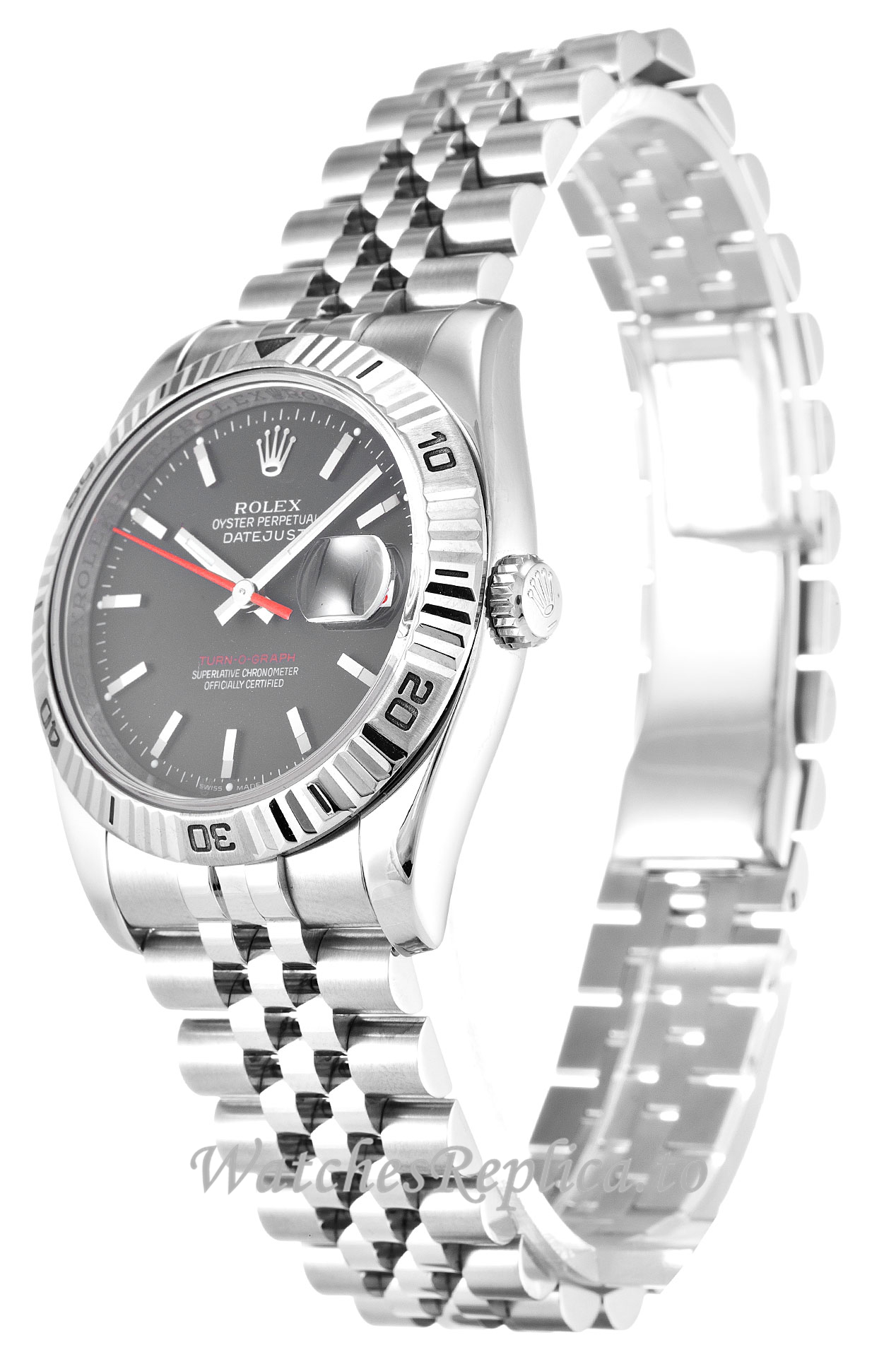 Rolex Turn O Graph Grey Dial 116264 - WatchesReplica.is