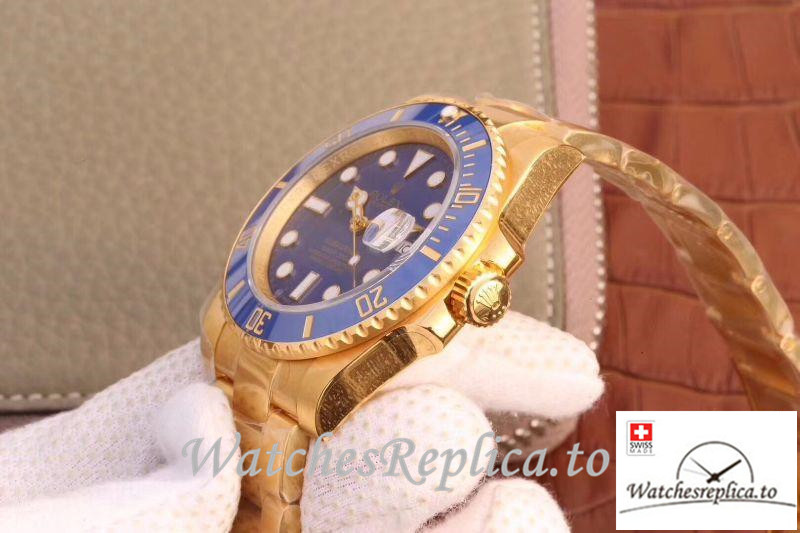 Swiss Rolex Submariner Date Replica 116618LB Gold Strap 40MM - WatchesReplica.is