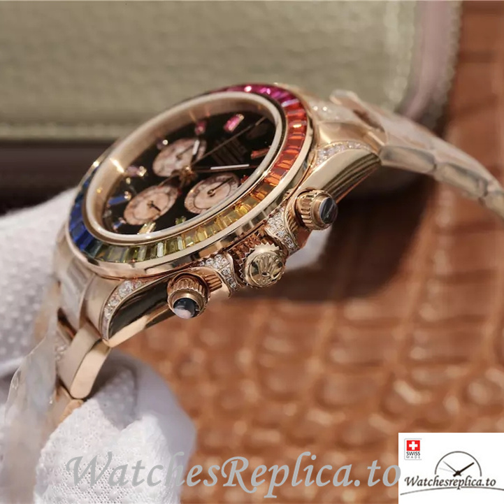 Swiss Rolex Daytona Replica 116595RBOW Rose Gold strap 40MM - WatchesReplica.is