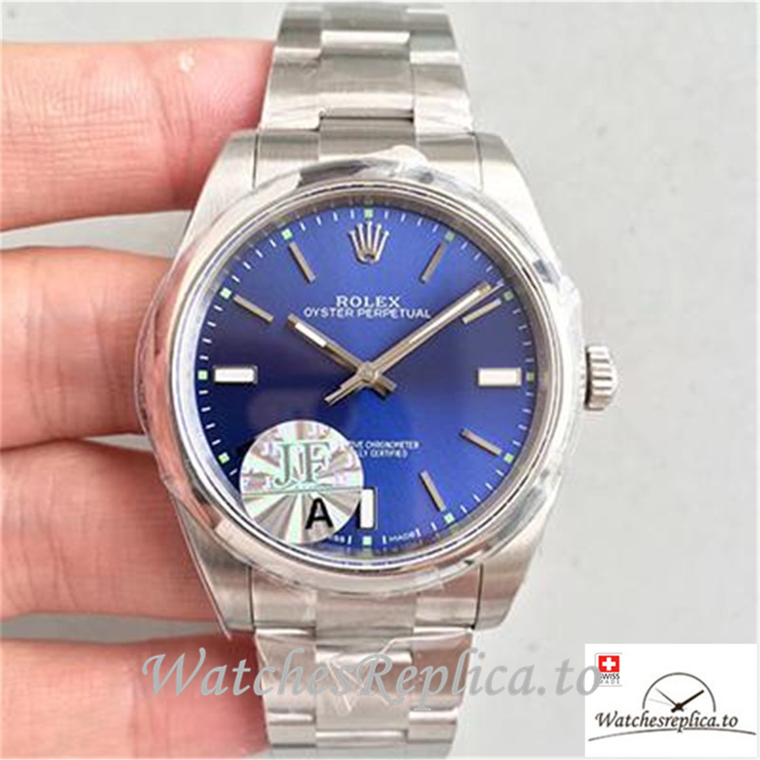 Swiss Rolex Oyster Perpetual Replica 114300 001 Silver Strap 39MM - WatchesReplica.is