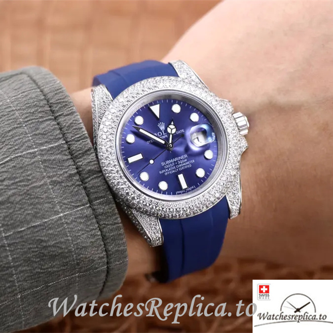 Swiss Rolex Submariner Replica Rubber strap 40MM - WatchesReplica.is