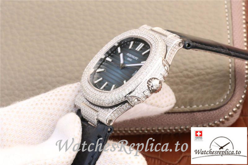 Swiss Patek Philippe Nautilus Jumbo Replica 5719/1G-001 003 Black Strap 40MM - WatchesReplica.is