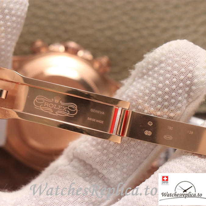 Swiss Rolex Daytona Replica 116595RBOW Rose Gold strap 40MM - WatchesReplica.is
