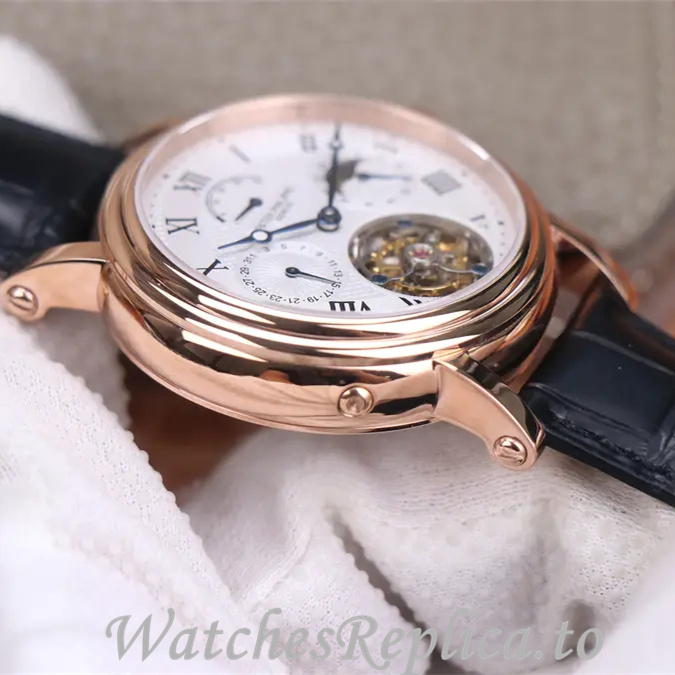 Patek Philippe Replica Complications Leather strap 42MM - WatchesReplica.is