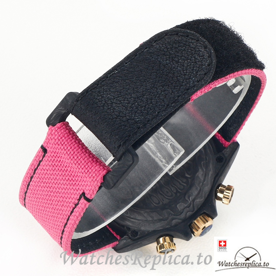 Swiss Rolex Daytona Replica Pink Canvas strap 40MM Pink Dial - WatchesReplica.is