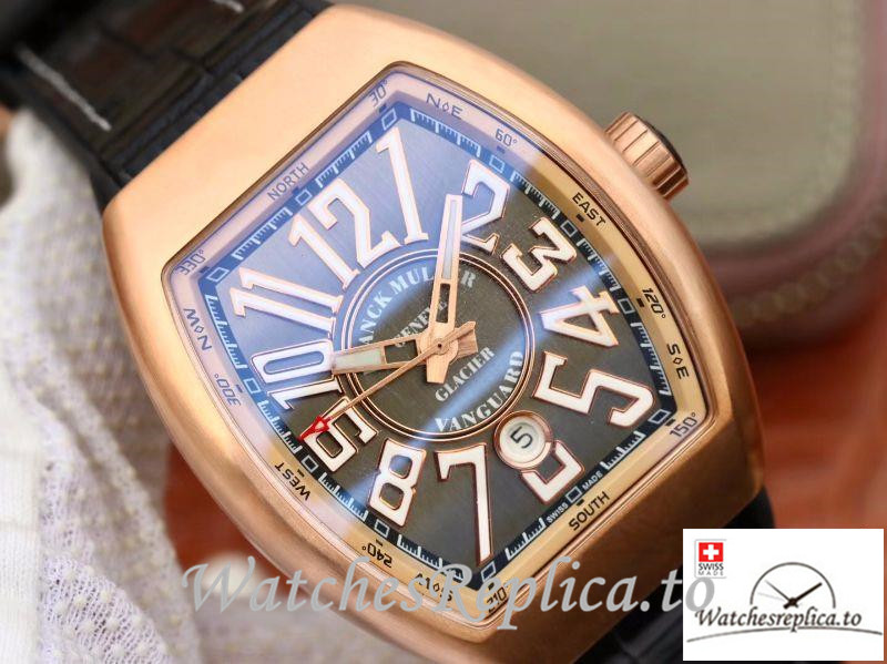 Swiss Franck Muller Vanguard Replica V45-01 Black Strap 45MM - WatchesReplica.is