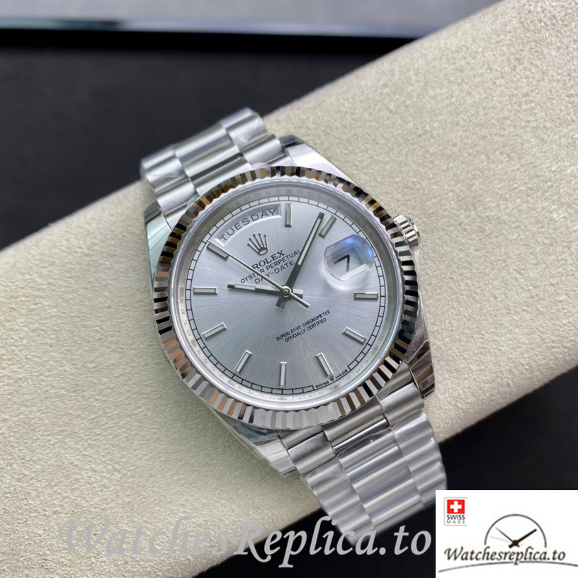 Swiss Rolex Day Date Replica 228239 Stainless steel strap 40MM - WatchesReplica.is