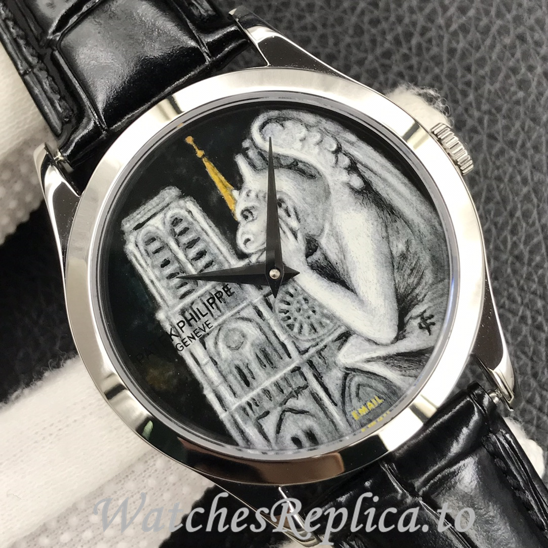 Patek Philippe Replica 5077P Leather strap 38.6MM - WatchesReplica.is