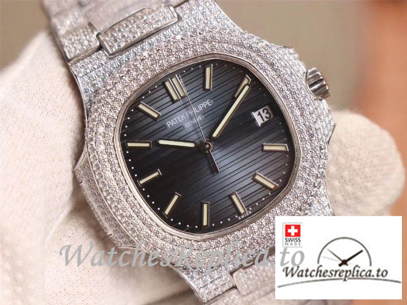 Swiss Patek Philippe Nautilus Replica 5719-10G Diamonds Bezel 40MM - WatchesReplica.is