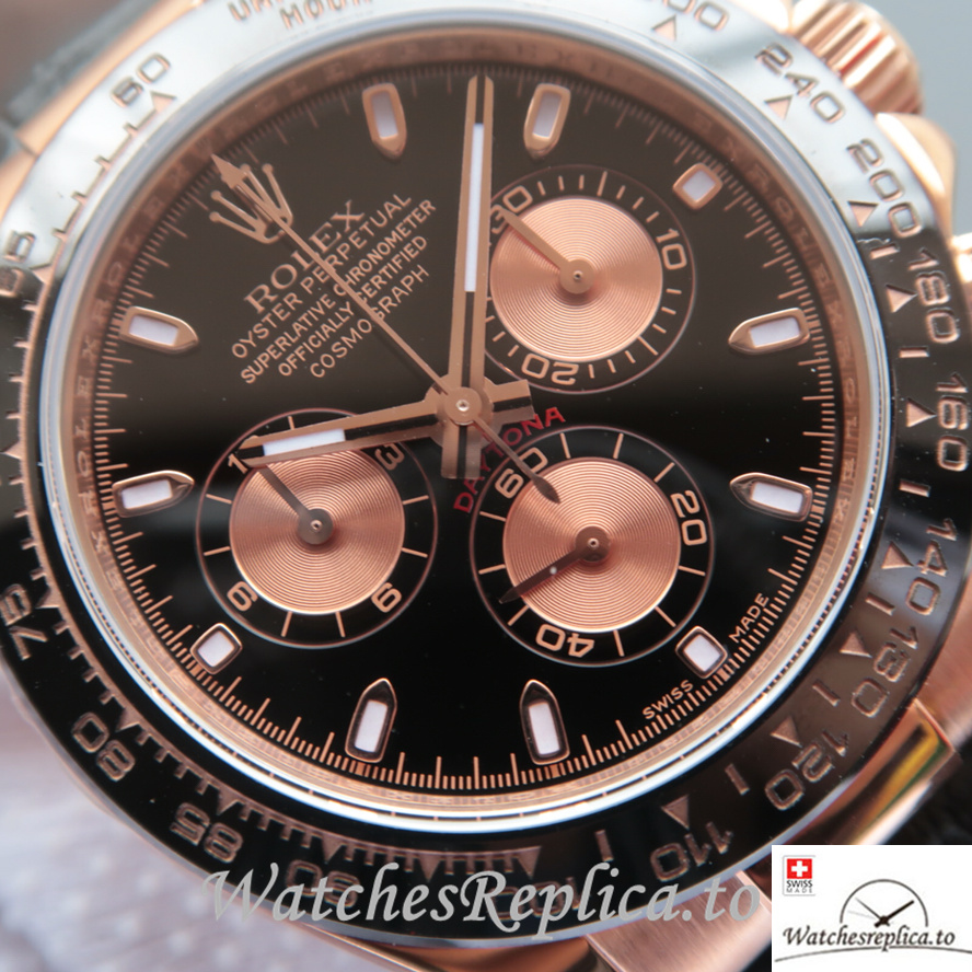 Swiss Rolex Daytona 116515LN-0008 Leather strap 40MM - WatchesReplica.is