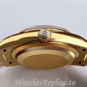 Swiss Rolex Day Date Replica 128238 Yellow Gold strap 36MM - WatchesReplica.is