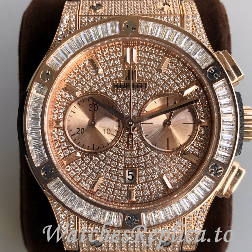 Hublot Replica Classic Fusion Gypsophila Chronograph Rubber strap 45MM - WatchesReplica.is