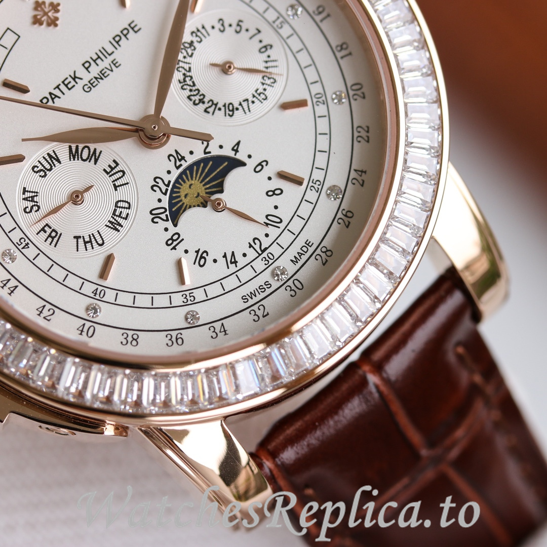 Patek Philippe Replica Complications 5073P Leather strap 42MM - WatchesReplica.is