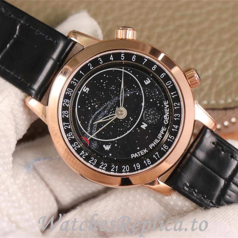 Patek Philippe Replica Complications 6104 Leather strap 44MM - WatchesReplica.is