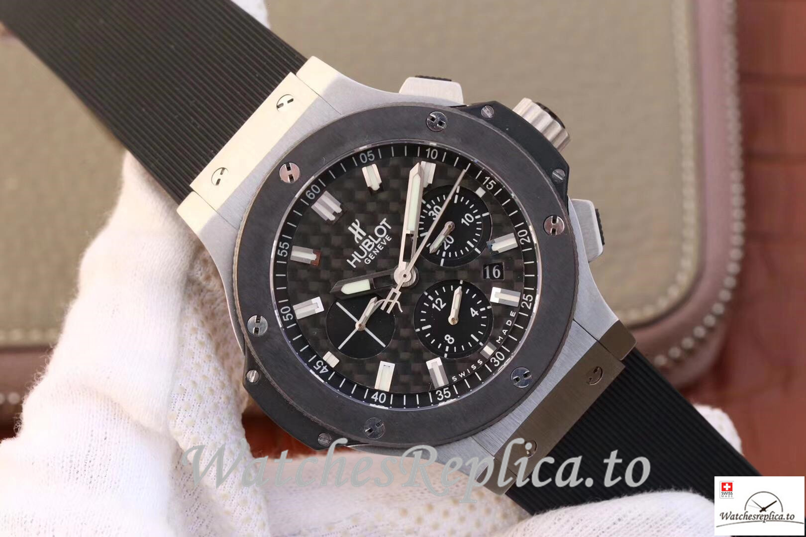 Swiss Hublot Big Bang Steel Ceramic Replica 301.SB.131.RX Black Strap 44MM - WatchesReplica.is