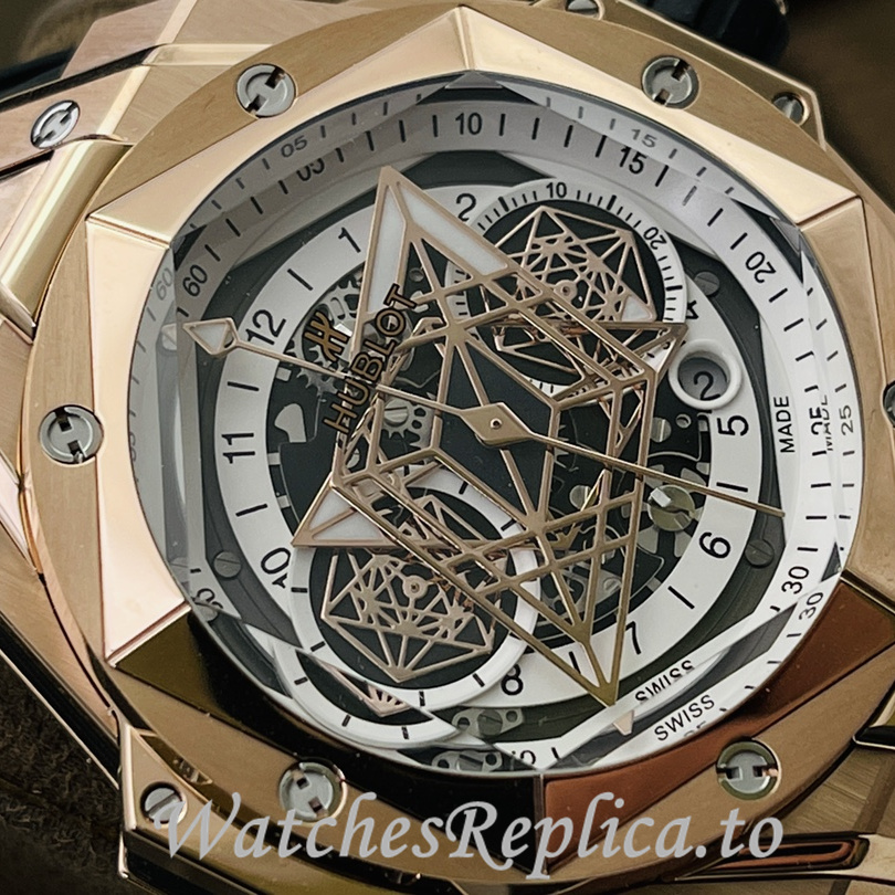 Hublot Replica Big Bang Sang Bleu II Rubber strap 45MM - WatchesReplica.is