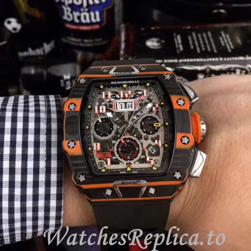 Richard Mille Replica RM011 Rubber strap 50MM - WatchesReplica.is
