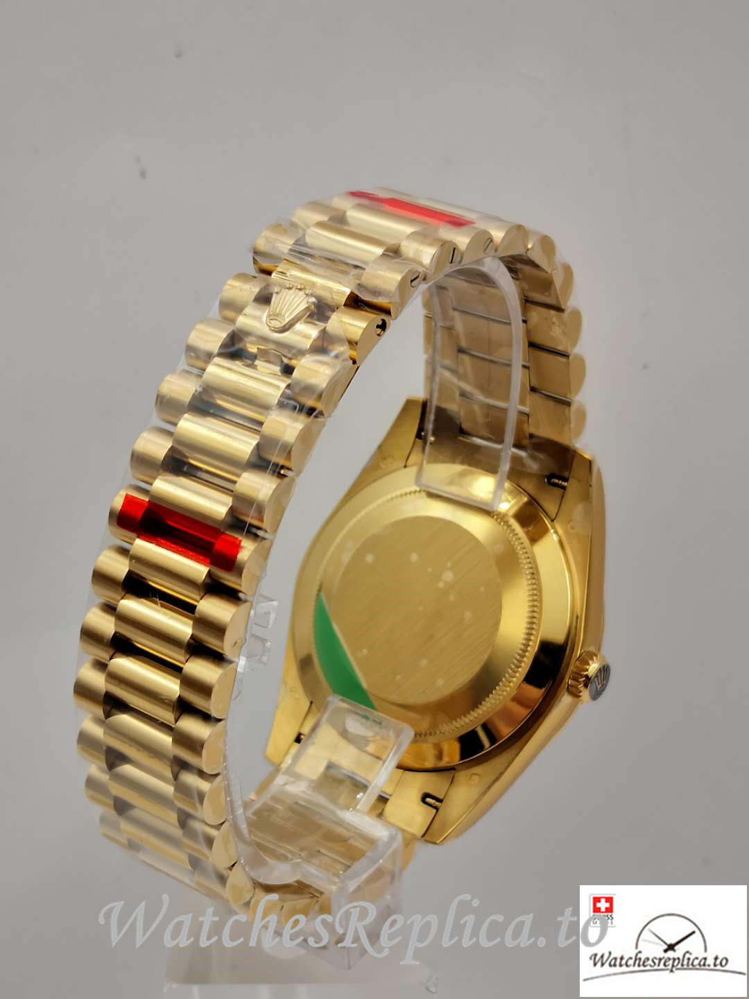 Swiss Rolex Day Date Replica 228235 005 Yellow Gold Strap 40MM - WatchesReplica.is