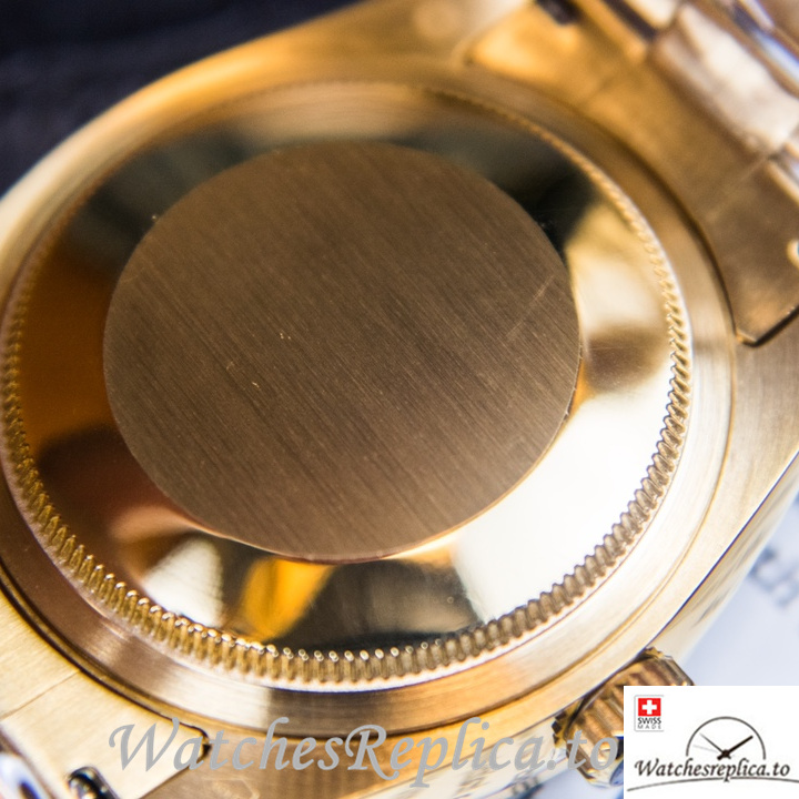 Swiss Rolex Day Date Replica Yellow Gold strap 40MM - WatchesReplica.is