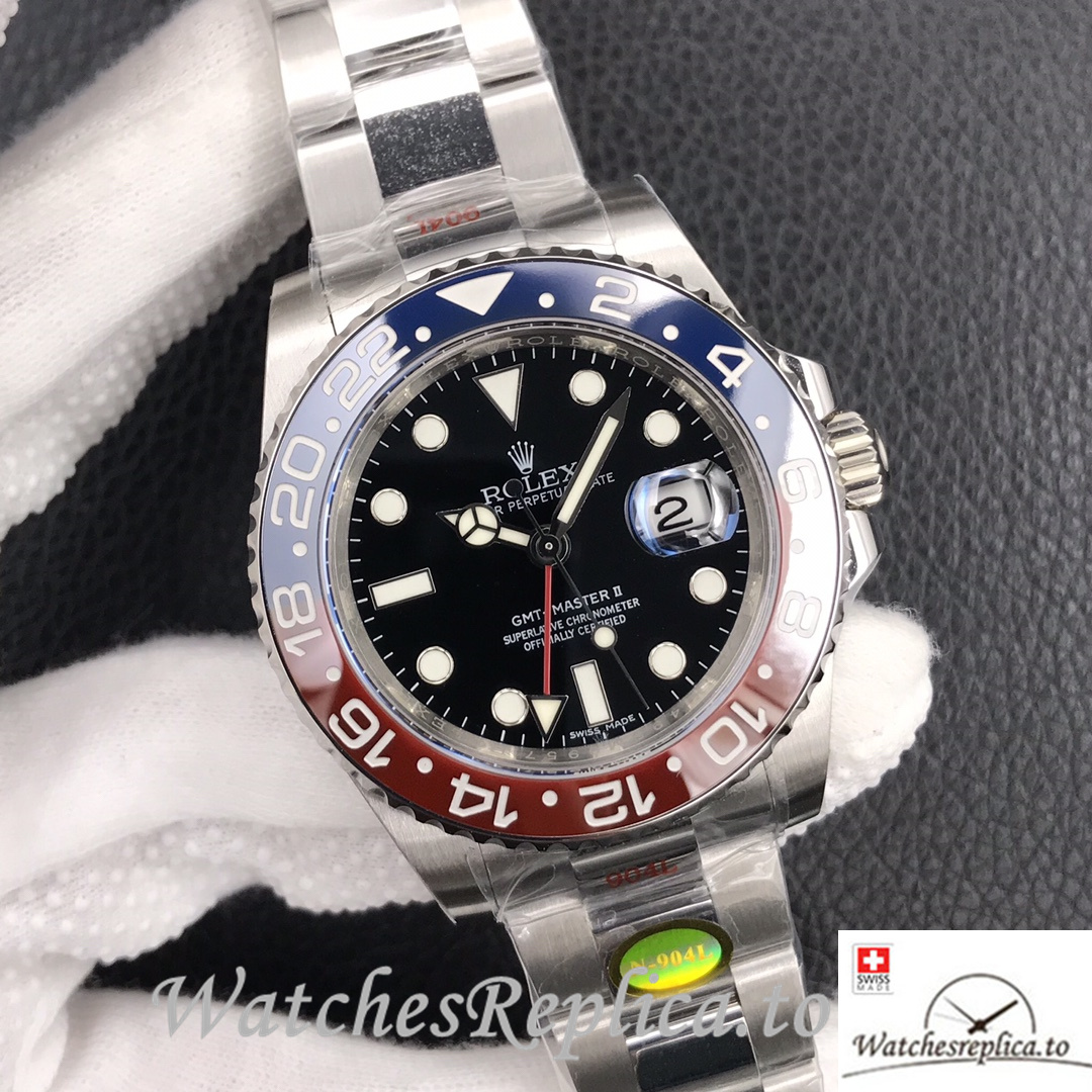 Swiss Rolex GMT-Master 126710 Replica Stainless steel strap 40MM - WatchesReplica.is