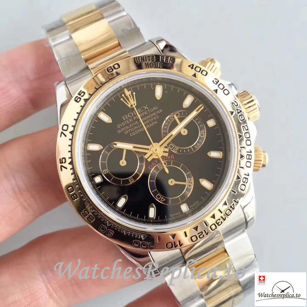 Swiss Rolex Daytona Cosmograph Replica 116503 002 Yellow Gold Strap 40MM - WatchesReplica.is