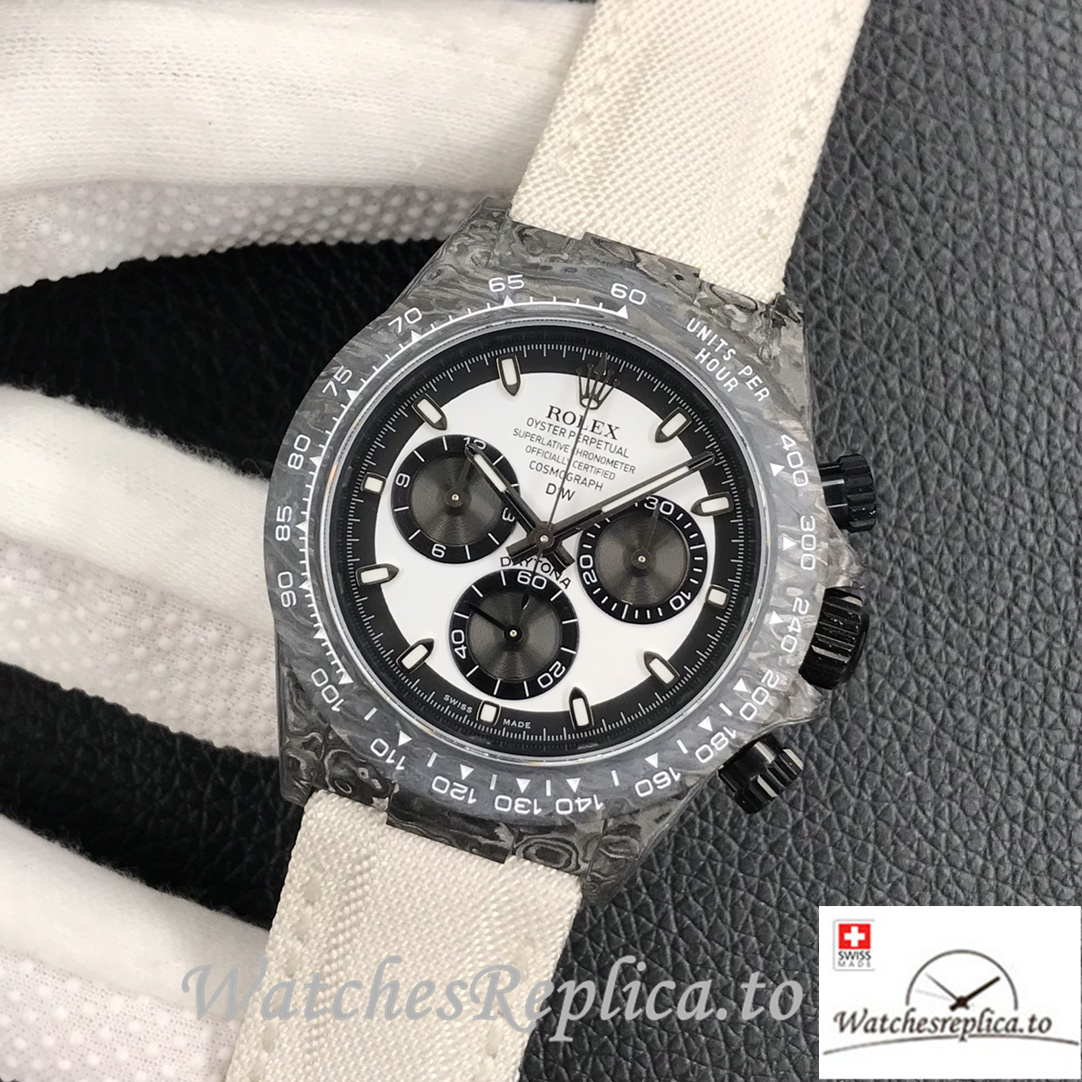 Swiss Rolex Daytona Replica Canvas strap 40MM - WatchesReplica.is