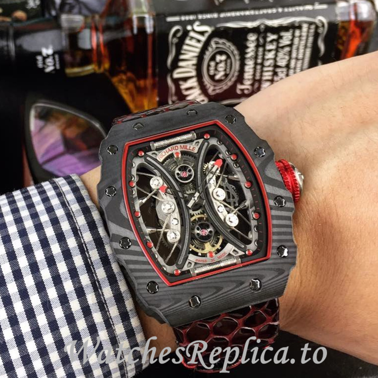 Richard Mille Replica RM53-01 Leather strap 50MM - WatchesReplica.is