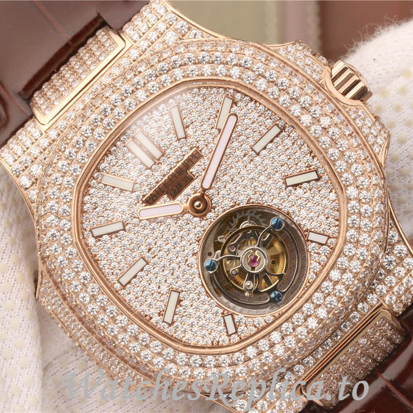 Patek Philippe Replica Nautilus Leather strap 40MM - WatchesReplica.is