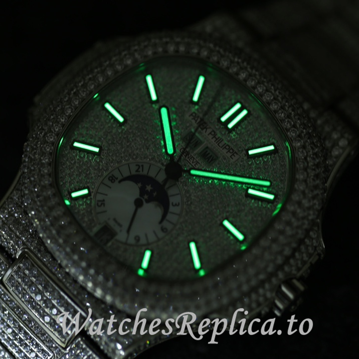 Patek Philippe Replica Nautilus 5726 Diamonds paved strap 40.5MM - WatchesReplica.is