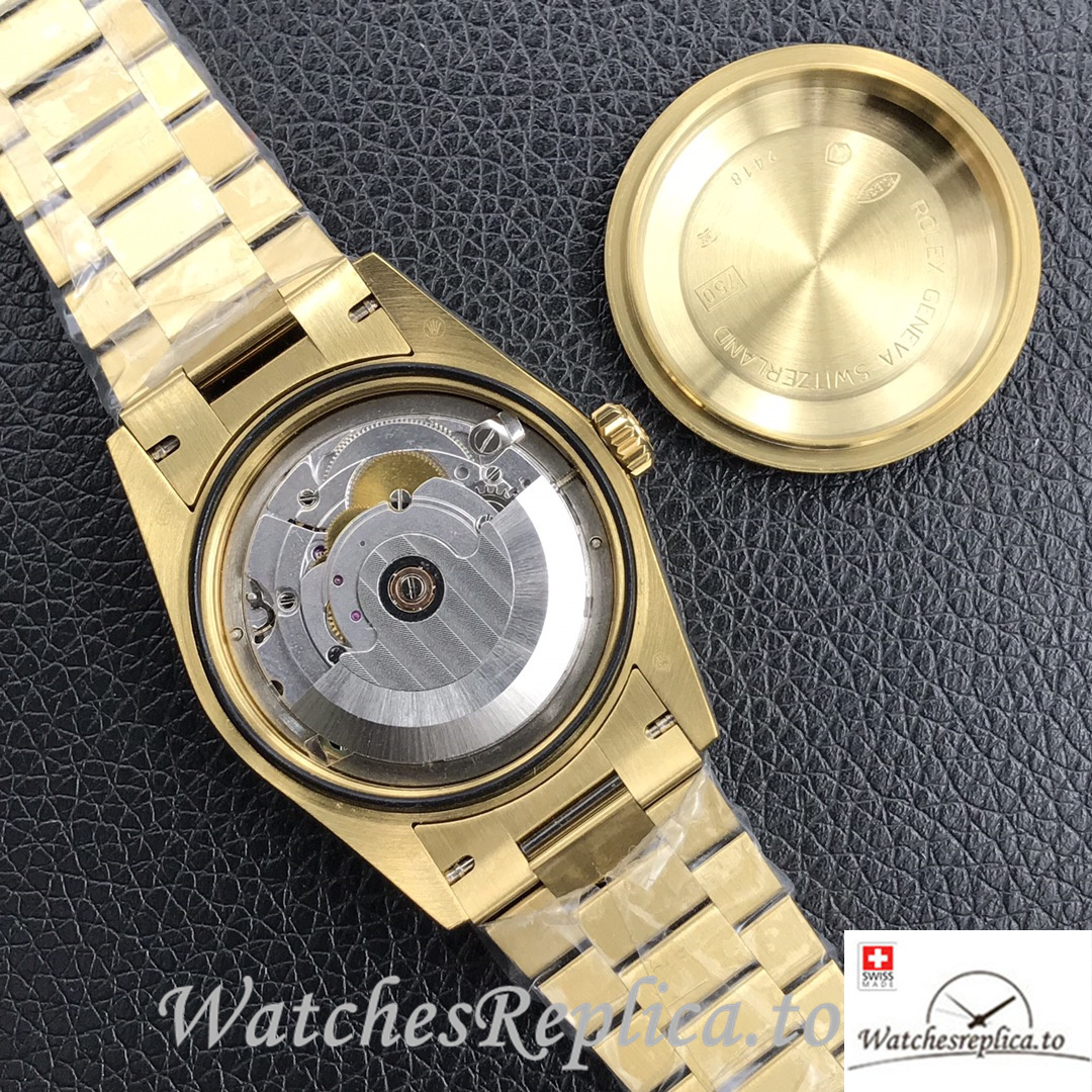 Swiss Rolex Day Date Replica 128238 Yellow Gold strap 36MM - WatchesReplica.is