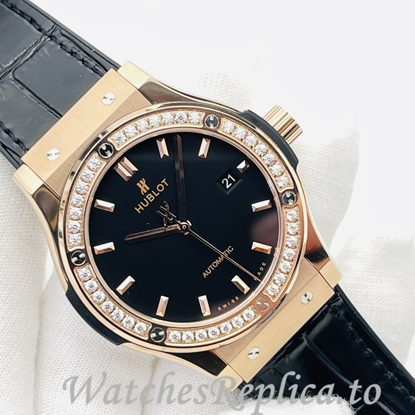 Hublot Replica Big Bang Sang Bleu Leather strap 42MM - WatchesReplica.is