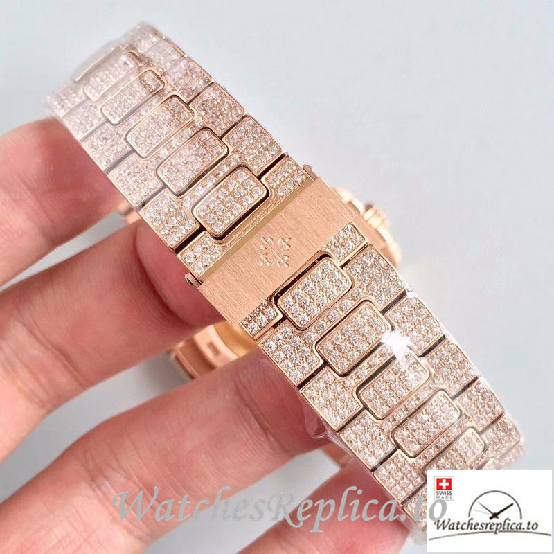 Swiss Patek Philippe Nautilus Jumbo Replica 5719/10G-010 Diamonds Bezel 40MM - WatchesReplica.is