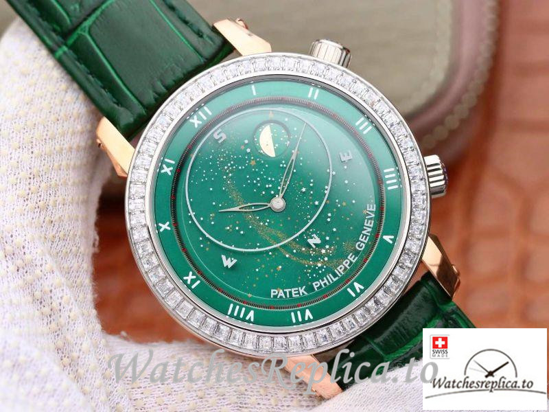 Swiss Patek Philippe Grand Complications Replica 5102PR 001 Green Strap 43MM - WatchesReplica.is