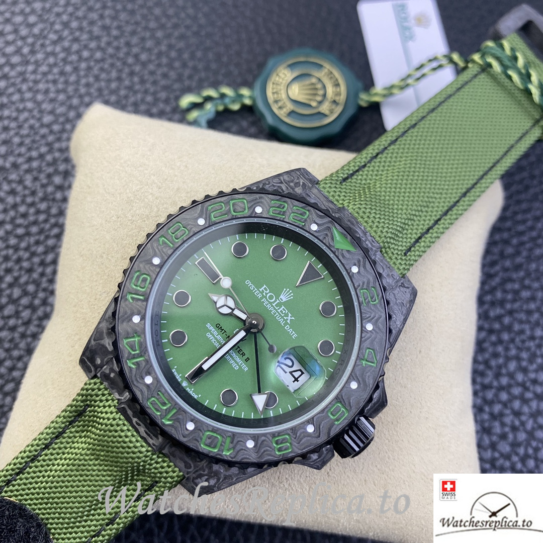Swiss Rolex GMT Master Electro Carbon Carbon fiber strap 40MM - WatchesReplica.is