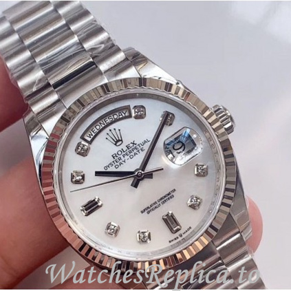 Swiss Rolex Day Date Replica 128239 Stainless steel strap 36MM - WatchesReplica.is