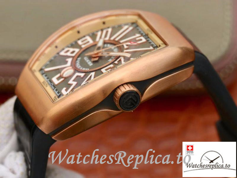 Swiss Franck Muller Vanguard Replica V45-01 Black Strap 45MM - WatchesReplica.is