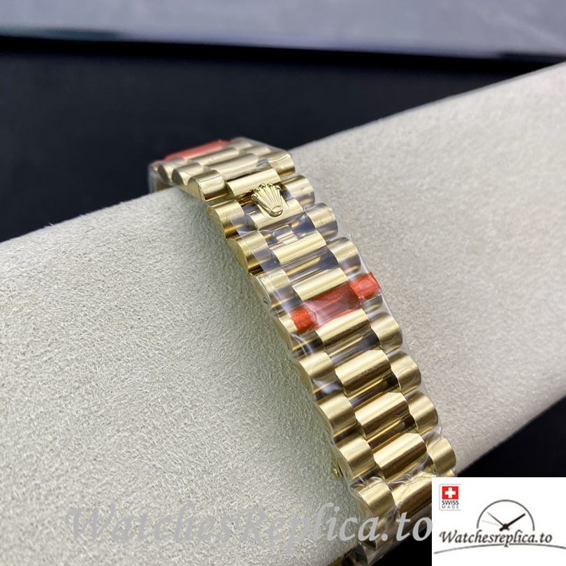 Swiss Rolex Datejust Replica Yellow Gold strap 36MM - WatchesReplica.is
