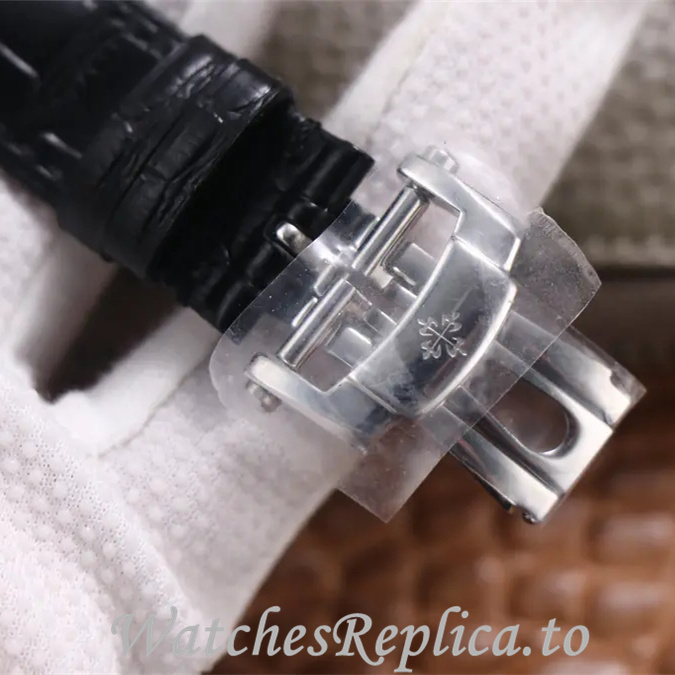 Patek Philippe Replica Complications Leather Rubber strap 42MM - WatchesReplica.is