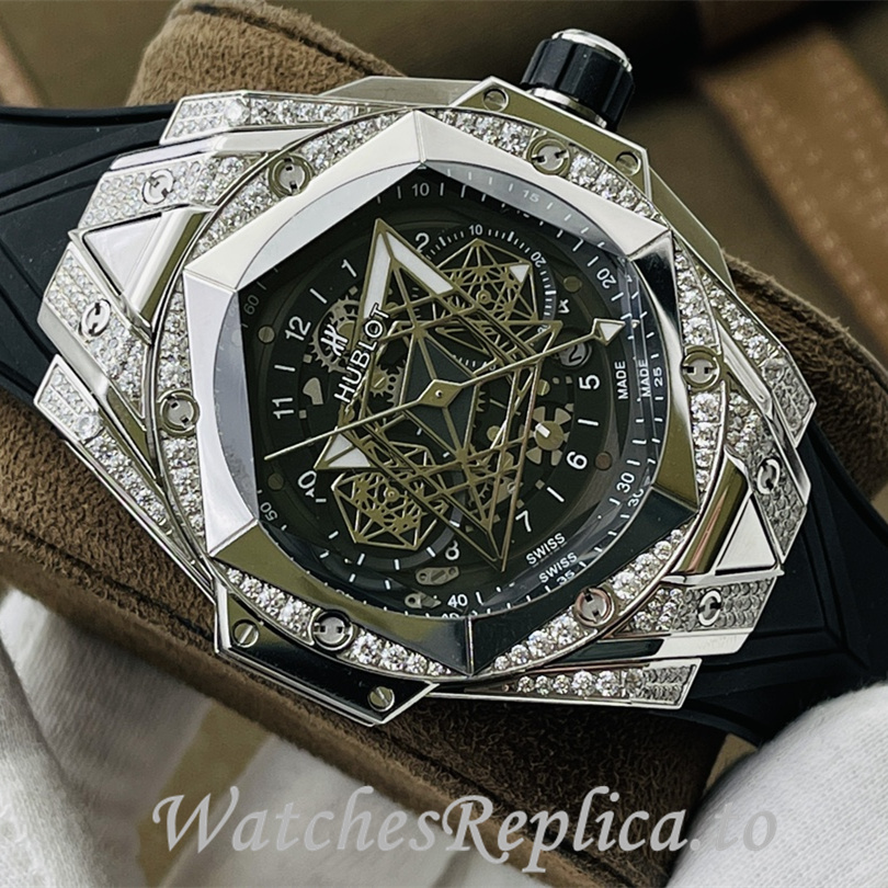 Hublot Replica Big Bang Sang Bleu II Rubber strap 45MM - WatchesReplica.is