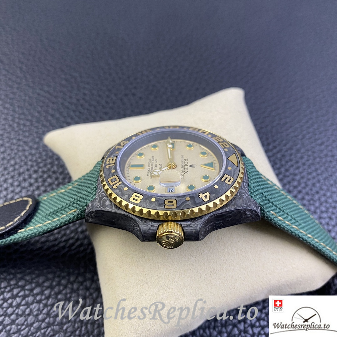Swiss Rolex GMT Master Electro Carbon Carbon fiber strap 40MM - WatchesReplica.is