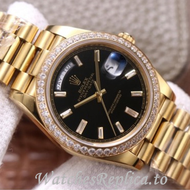 Swiss Rolex Day Date Replica 228348 Yellow Gold strap 40MM - WatchesReplica.is