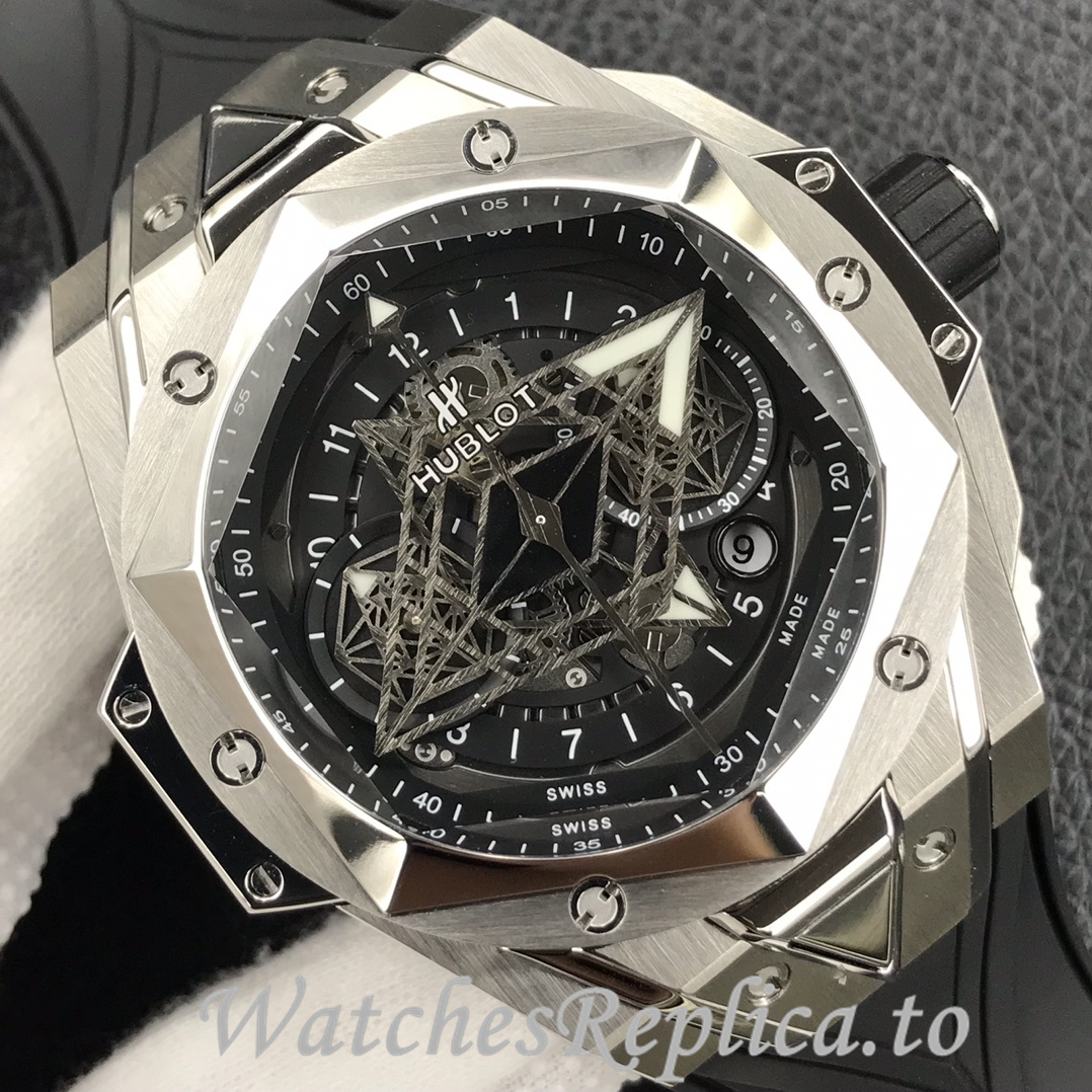 Hublot Replica Big Bang Sang Bleu II Rubber strap 45MM - WatchesReplica.is