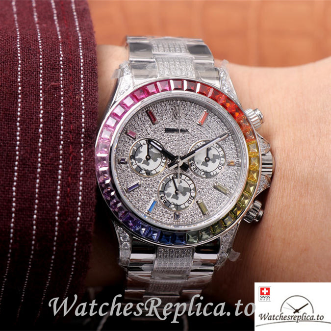 Swiss Rolex Daytona Replica 116599RBOW White Gold strap 40MM - WatchesReplica.is