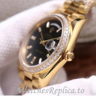 Swiss Rolex Day Date Replica 228348 Yellow Gold strap 40MM - WatchesReplica.is