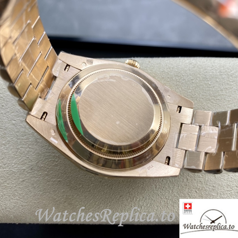 Swiss Rolex Day Date Replica 228235 Rose Gold strap 40MM - WatchesReplica.is