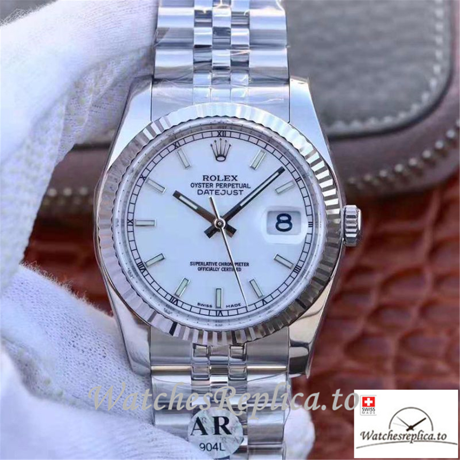 Swiss Rolex Datejust Replica 116234-009 White Dial 36MM - WatchesReplica.is